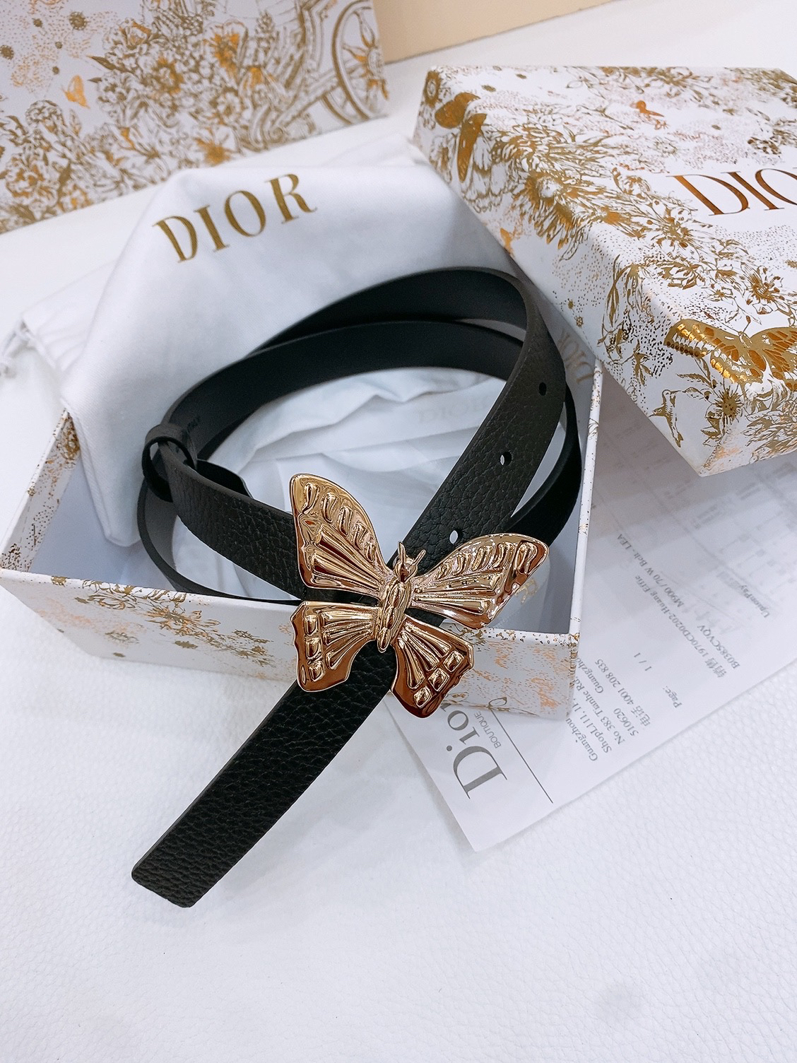 Dior Saddle Belt Cowhide Leather Belt 2.0CM Width