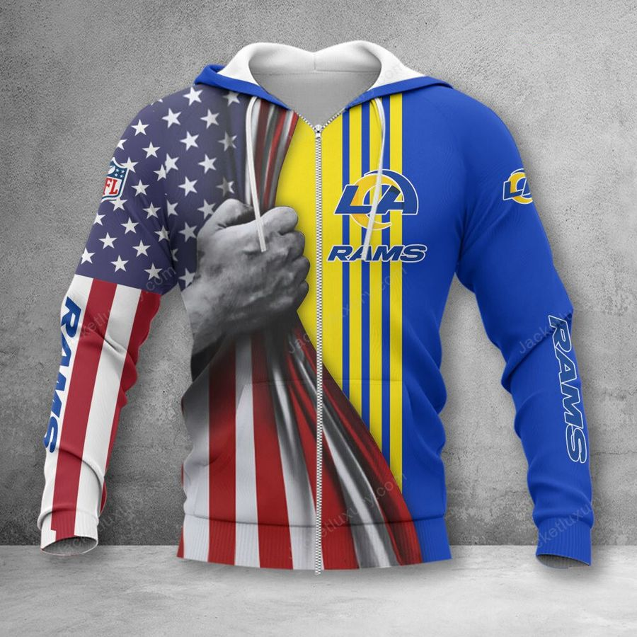 LOS ANGELES RAMS 3D HOODIE SKULL0804