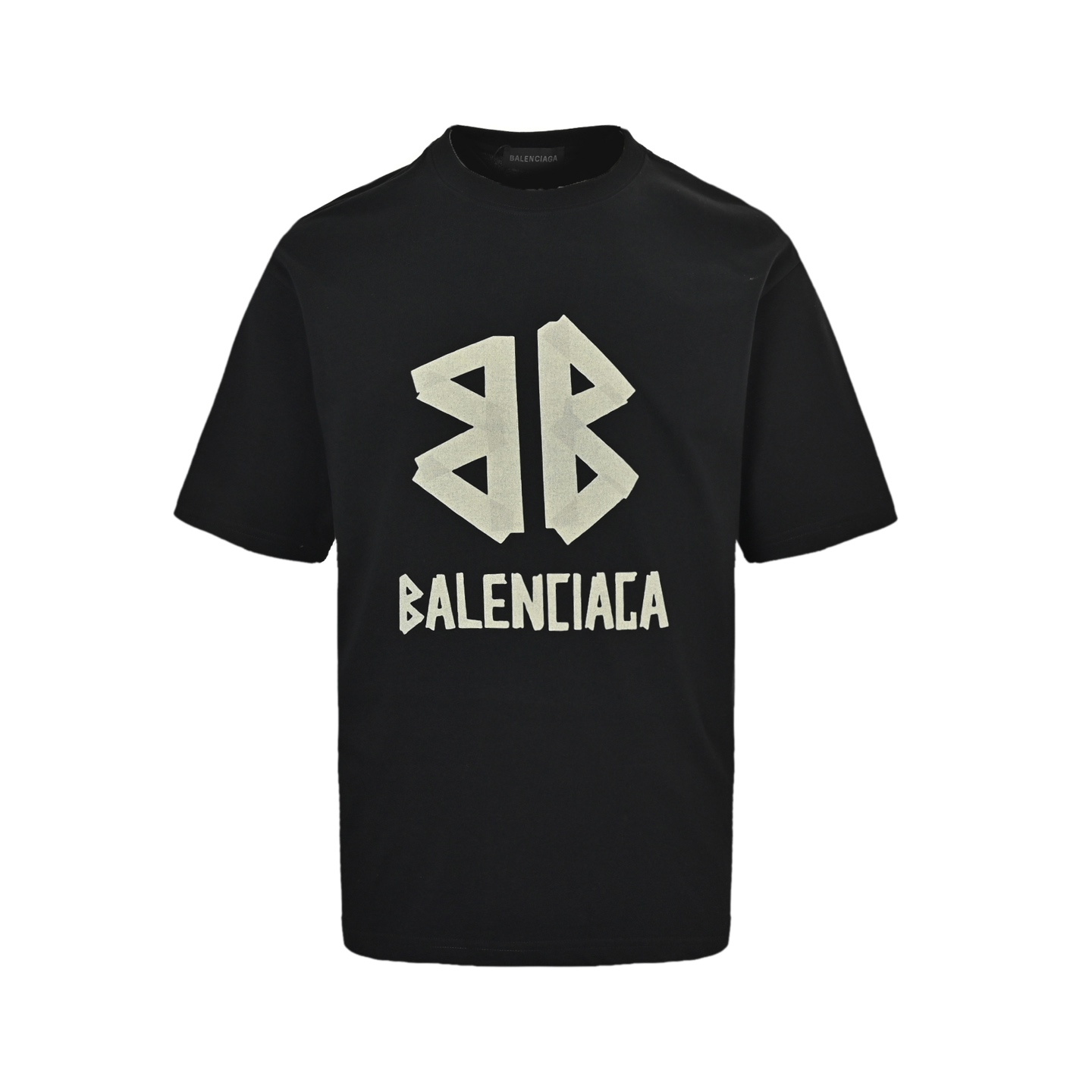 Balenciaga yellow glue tape printed short sleeves