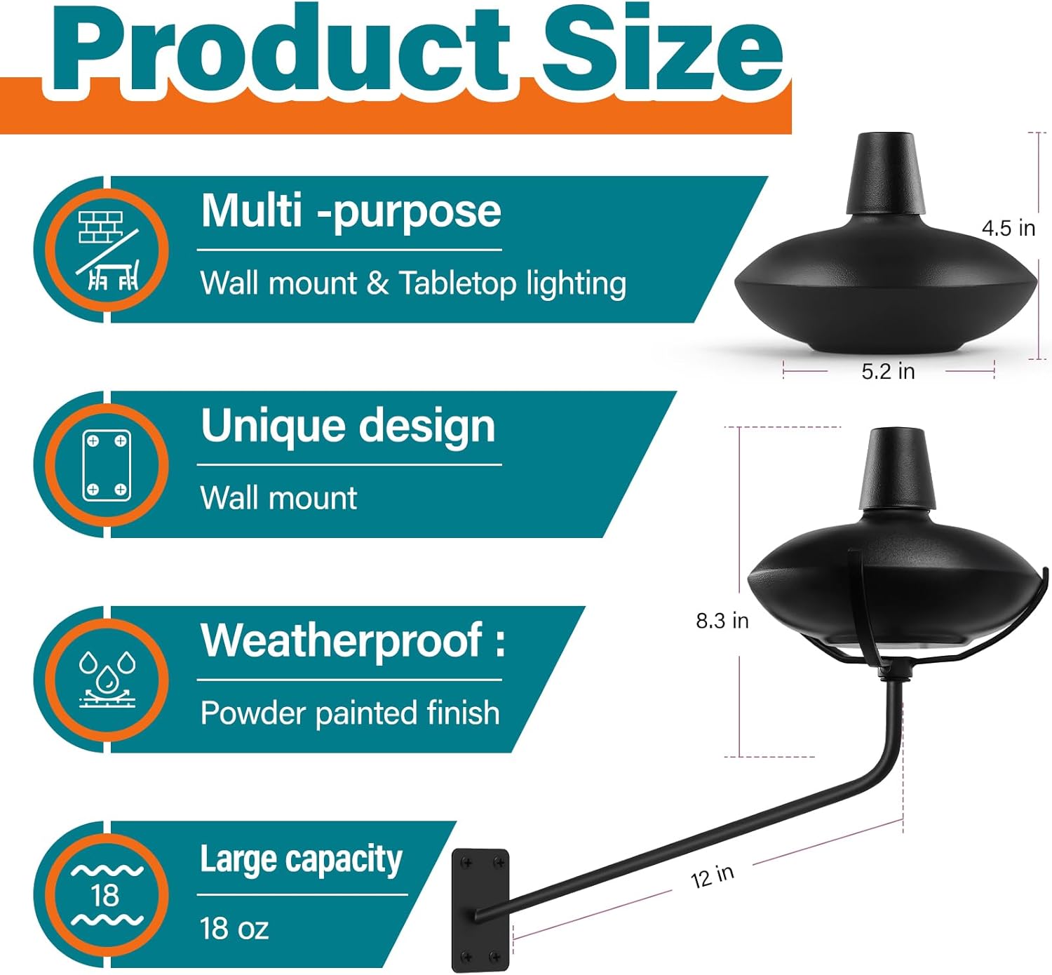 🔥ON SALE🔥Wall Mounted Citronella Torches - 2 pack