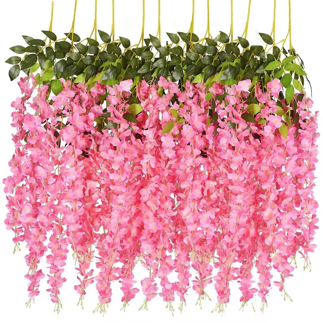 💐 12 Pack/Set Wisteria Flower Vines Garland, 3.75 Feet Artificial Flower Strings