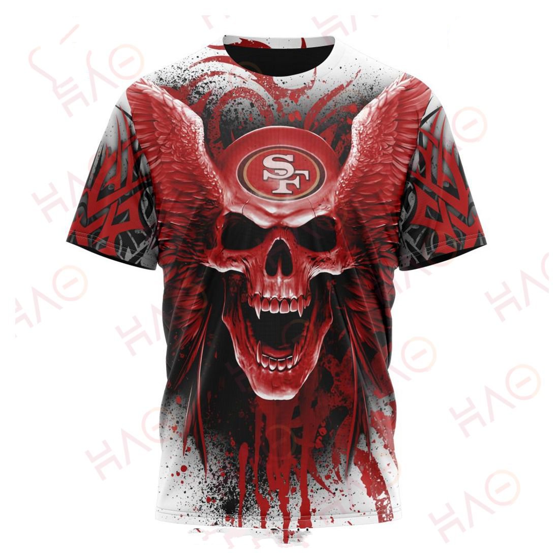 SAN FRANCISCO 49ERS 3D HOODIE SKULL ART