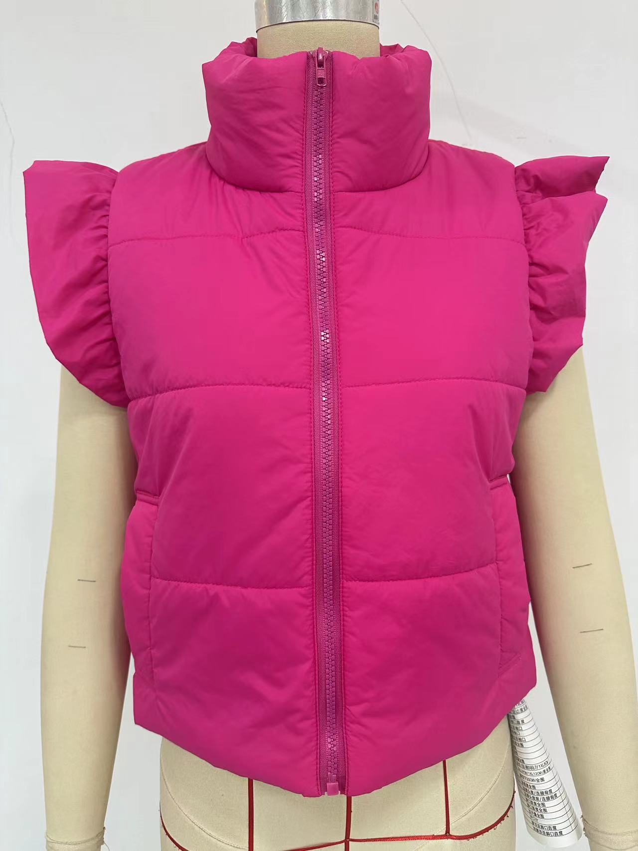 Fashion Slim Sleeveless Stand-Up Collar Thermal Cotton-Padded Waistcoat