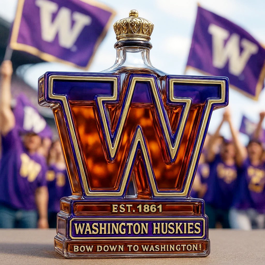 UW Washington Huskies Limited Edition Whiskey Bottle