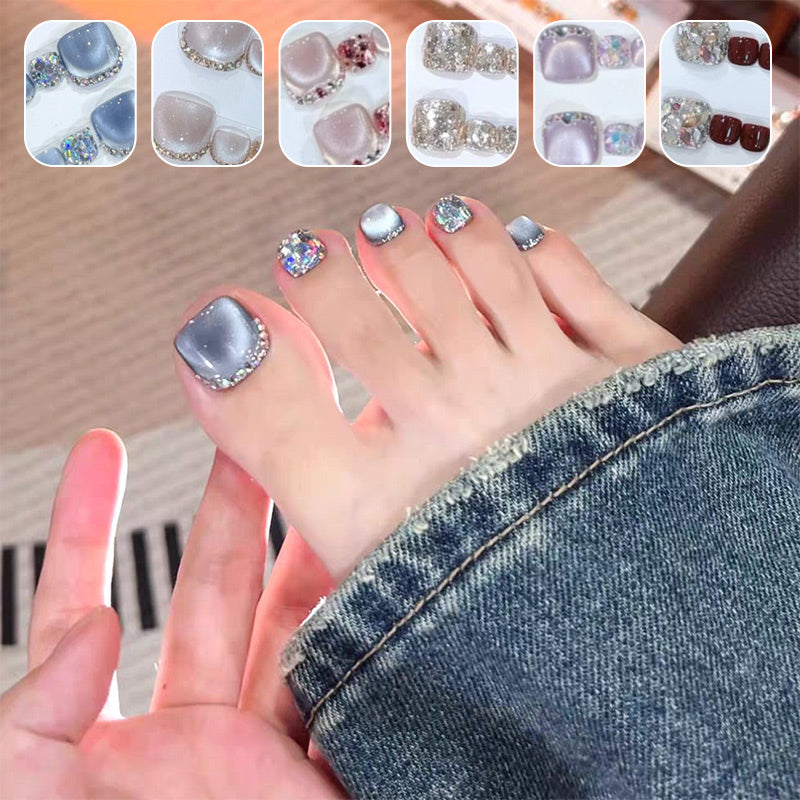 14 Sheets Square Press on Toenails🌈