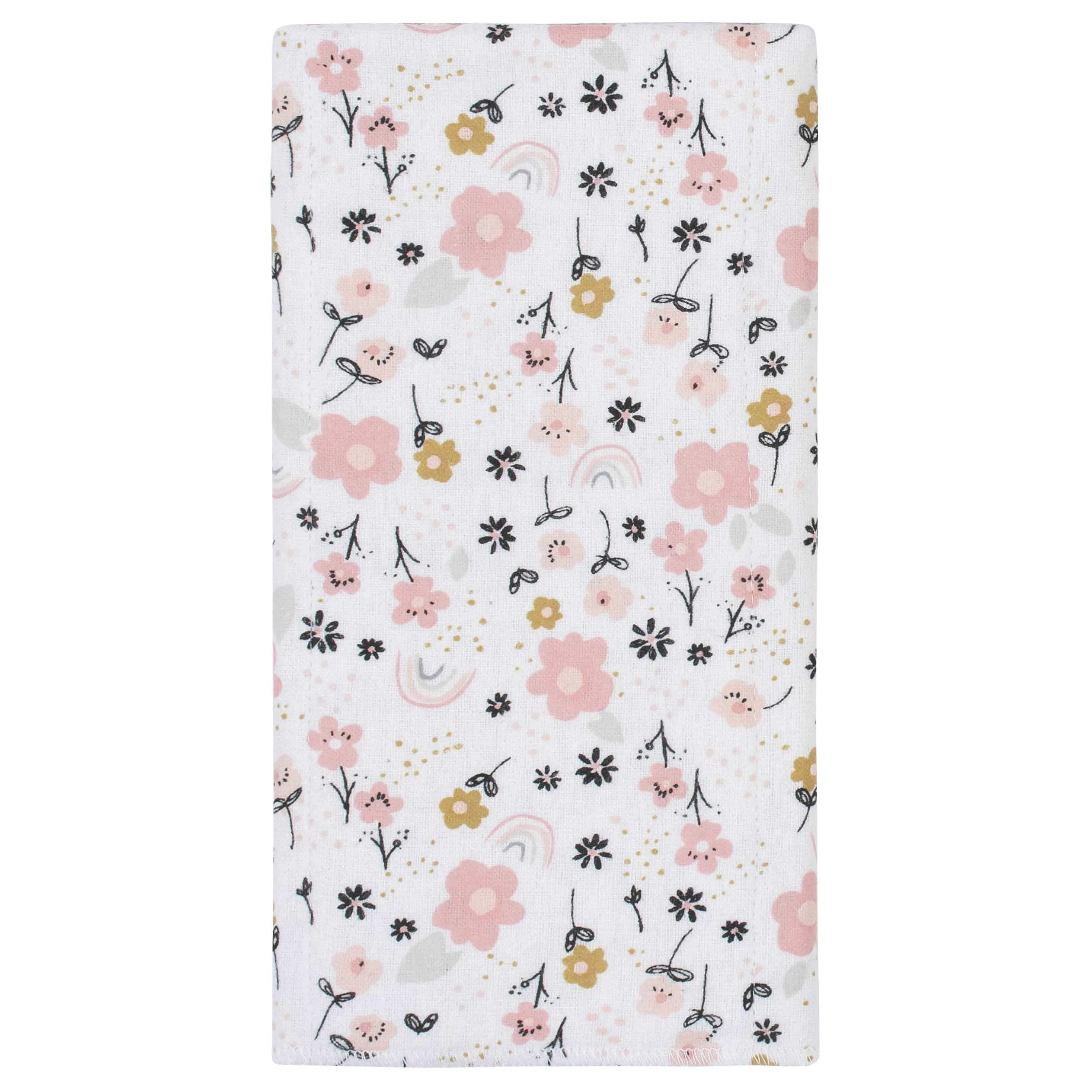 8-Pack Baby Girls Bear Flannel Burp Cloths
