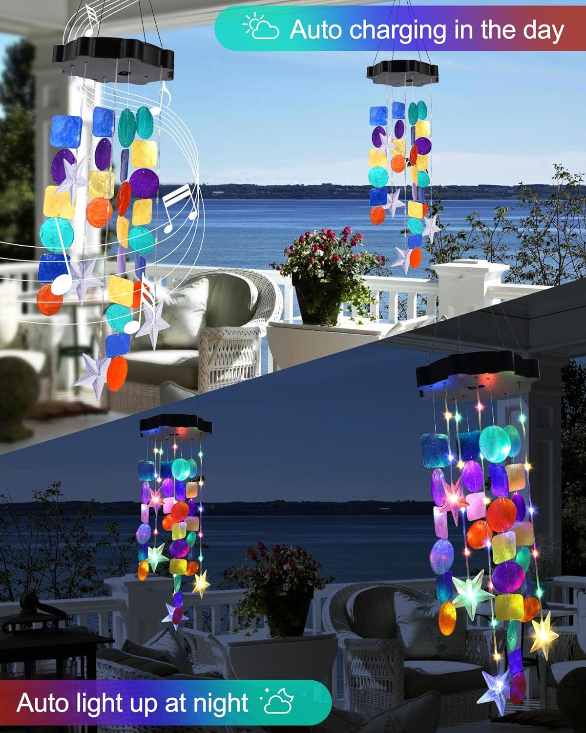 🔥HOT SALE 50% OFF🔥Solar Wind Chimes Colorful Shells Lights