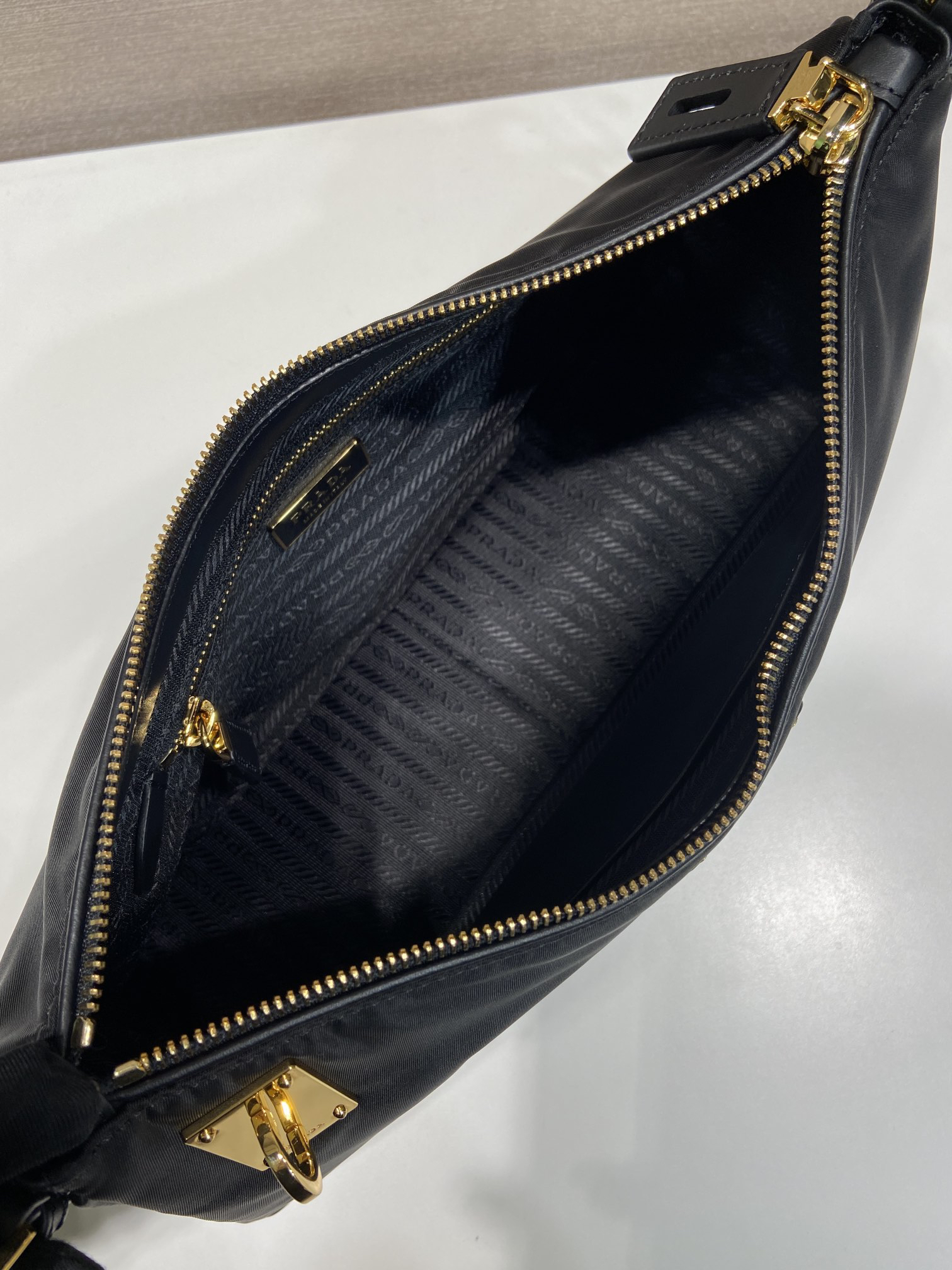 Prada Tessuto Locker nylon lock shoulder bag 1BC232