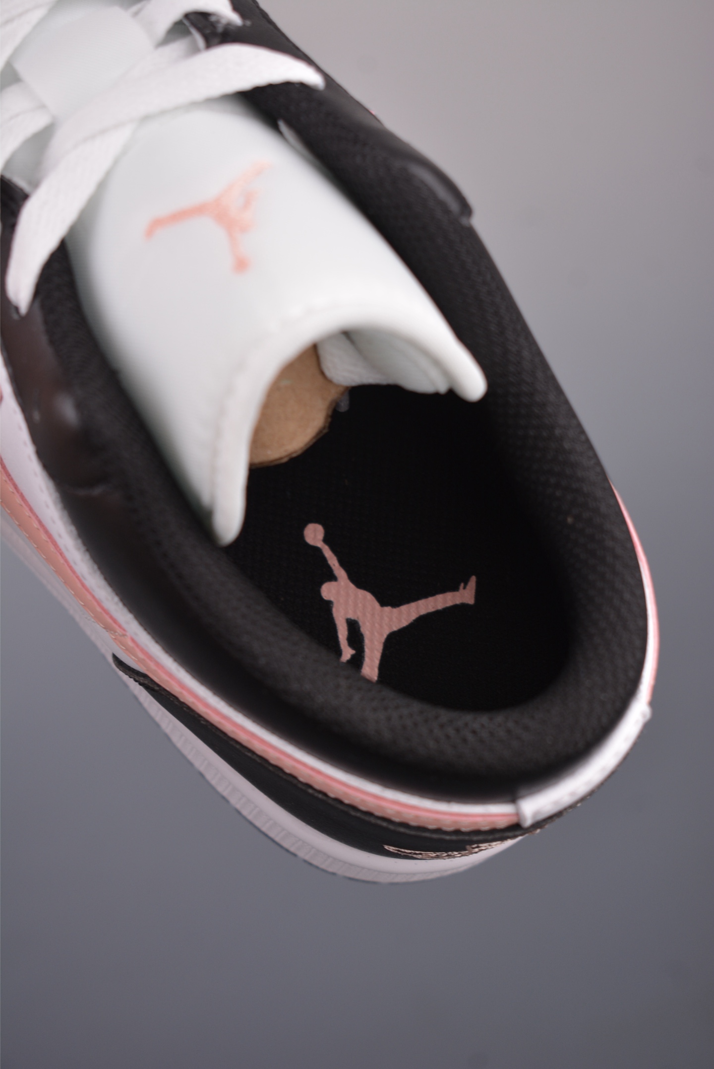 Nike Wmns Air Jordan 1 Low GS Leather Black White Pink 553558-165