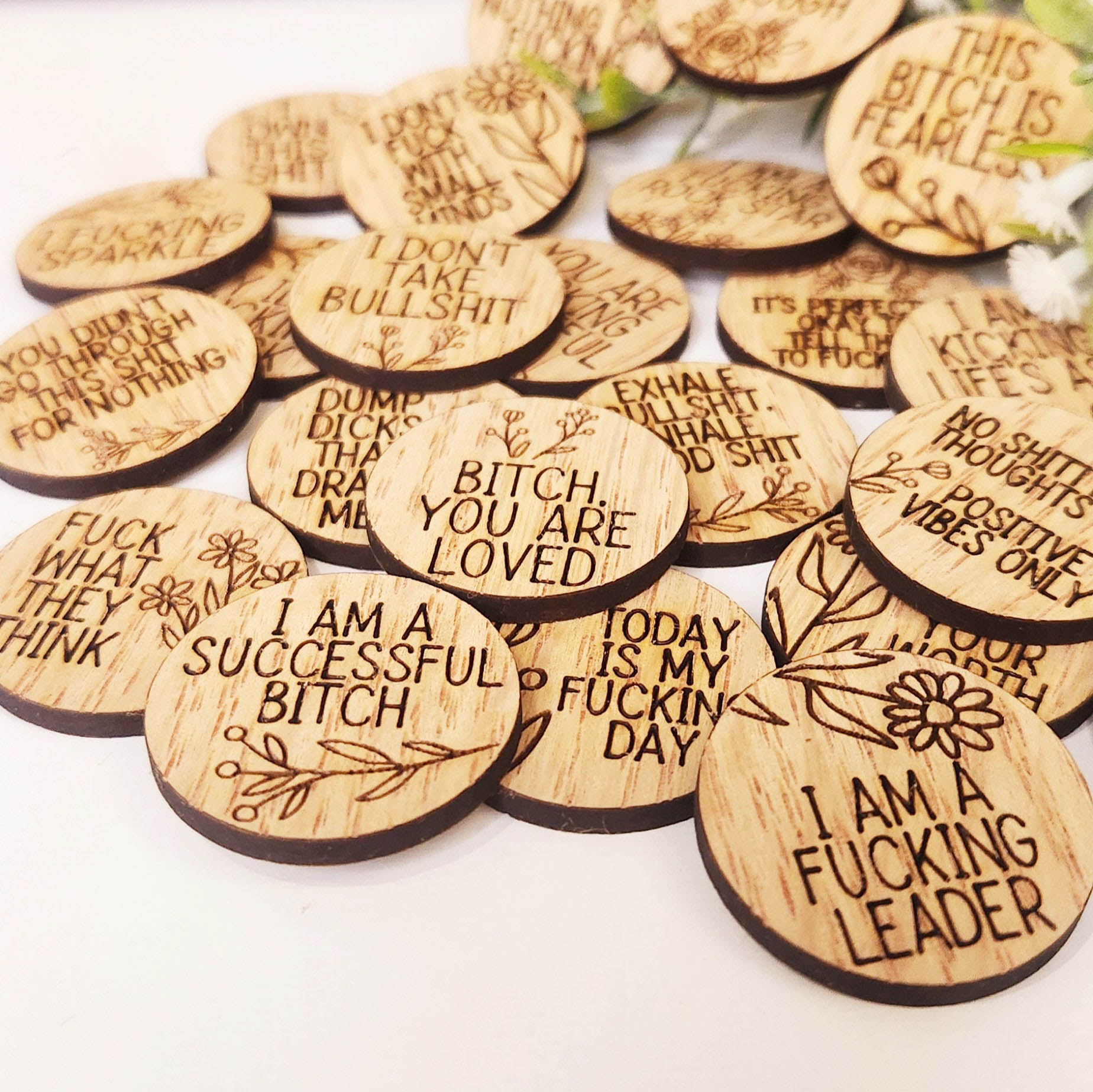Sweary Affirmation Tokens | Funny Motivational Gift