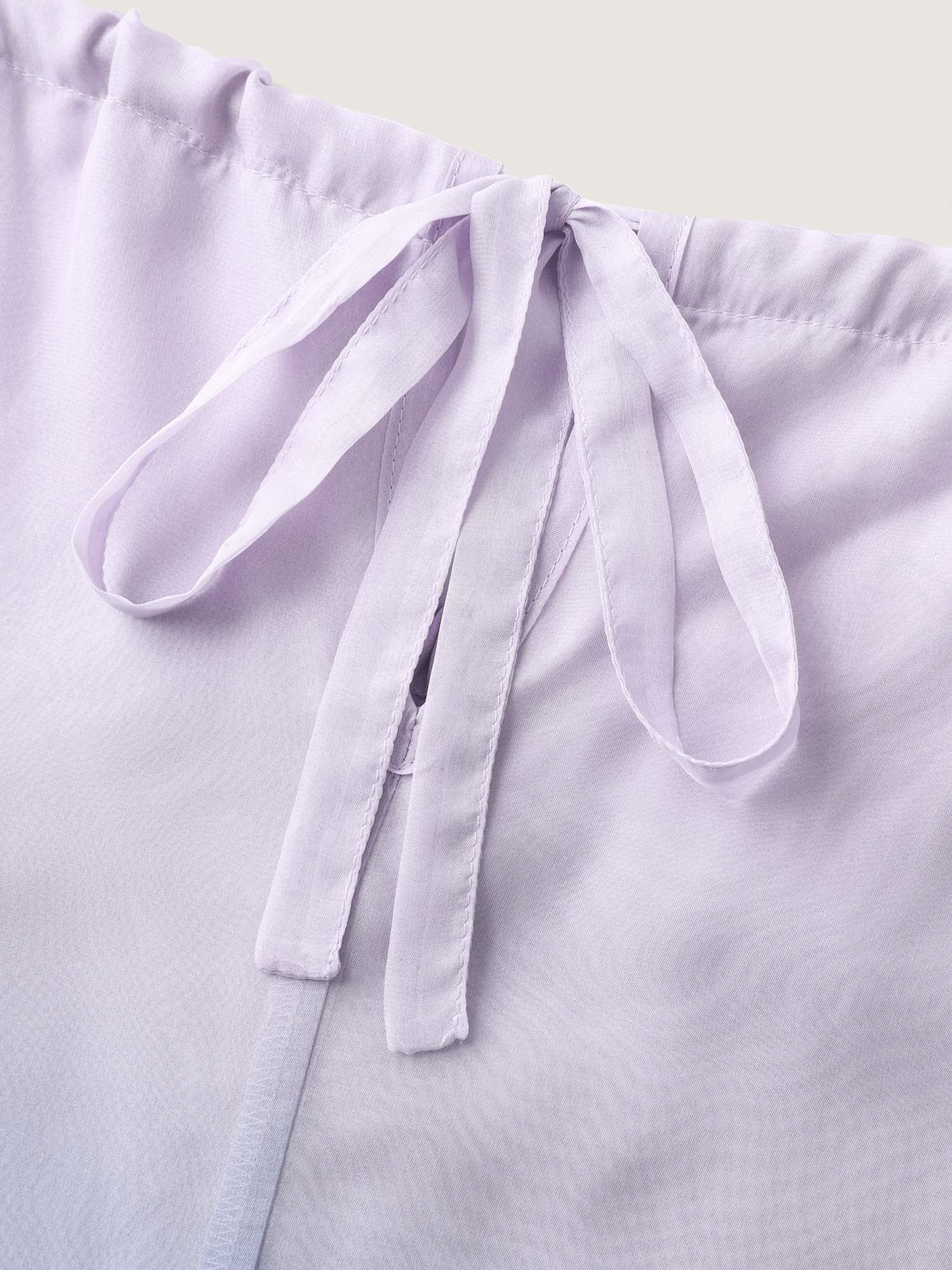 Ombre Gradient Pockets Sheer Midi Dress