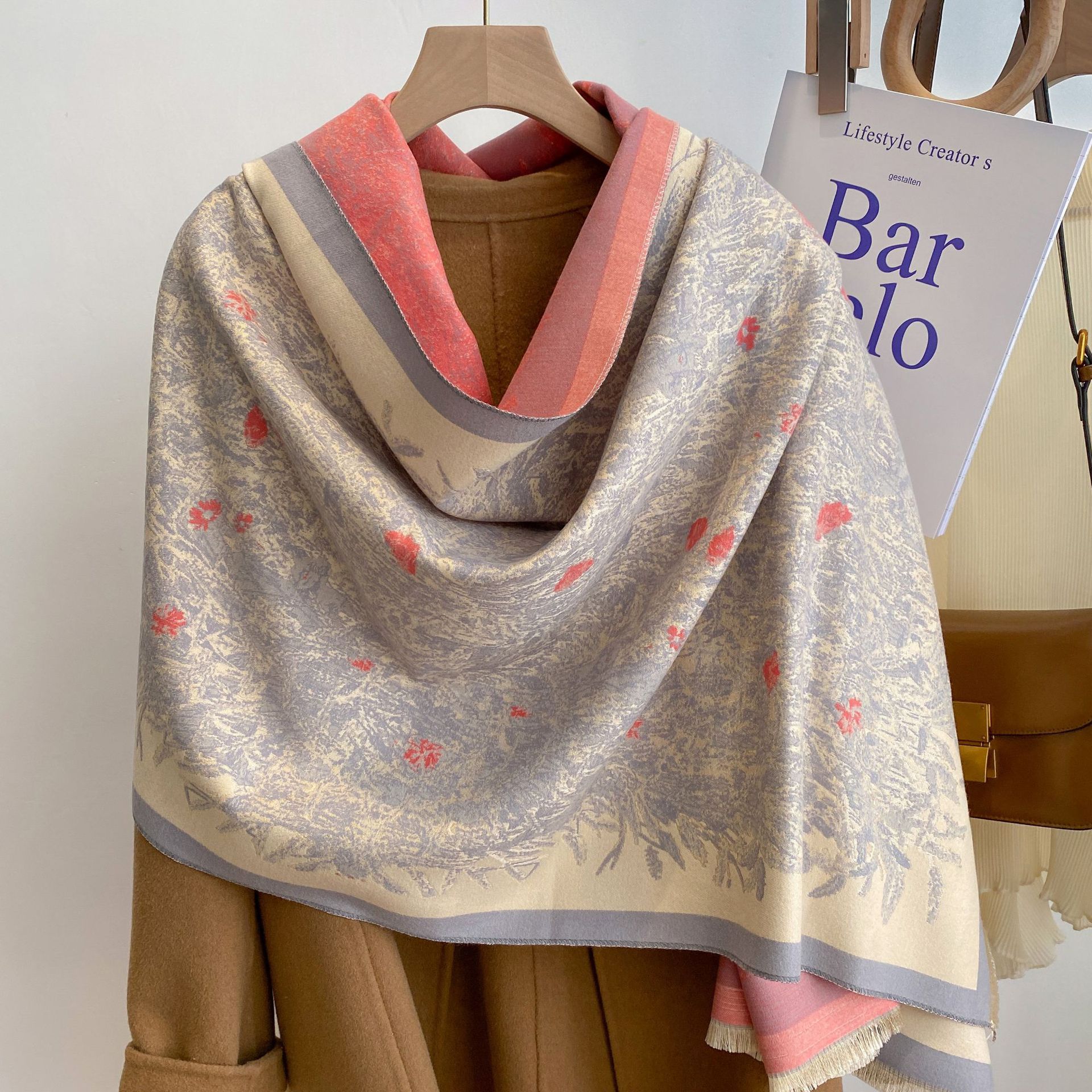 Luxury Design Thick Foulard Cashmere Scarf Ladies Winter Pashmina Female Shawls Wraps Floral Women Blanket Warm Scarf Shawl