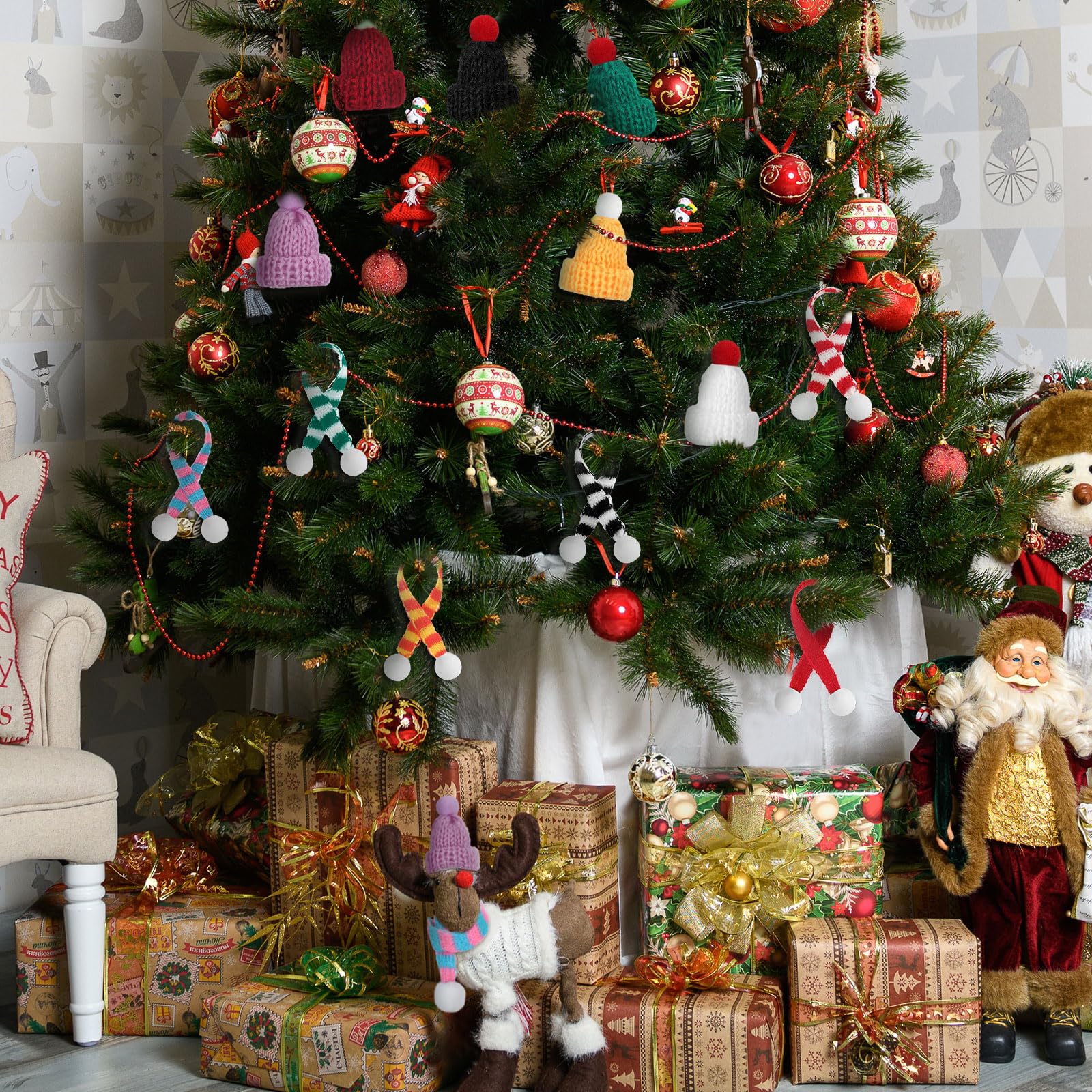 🔥Last Day 50% OFF🔥24/48/72/96 Pcs Mini Christmas Hats and Mini Scarf Set