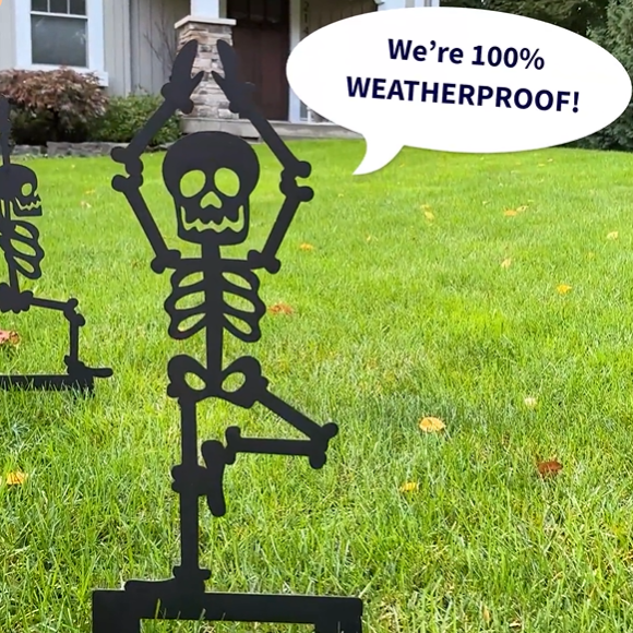 💀Yoga Skeletons – Dancing Halloween Skeleton Stakes🎃