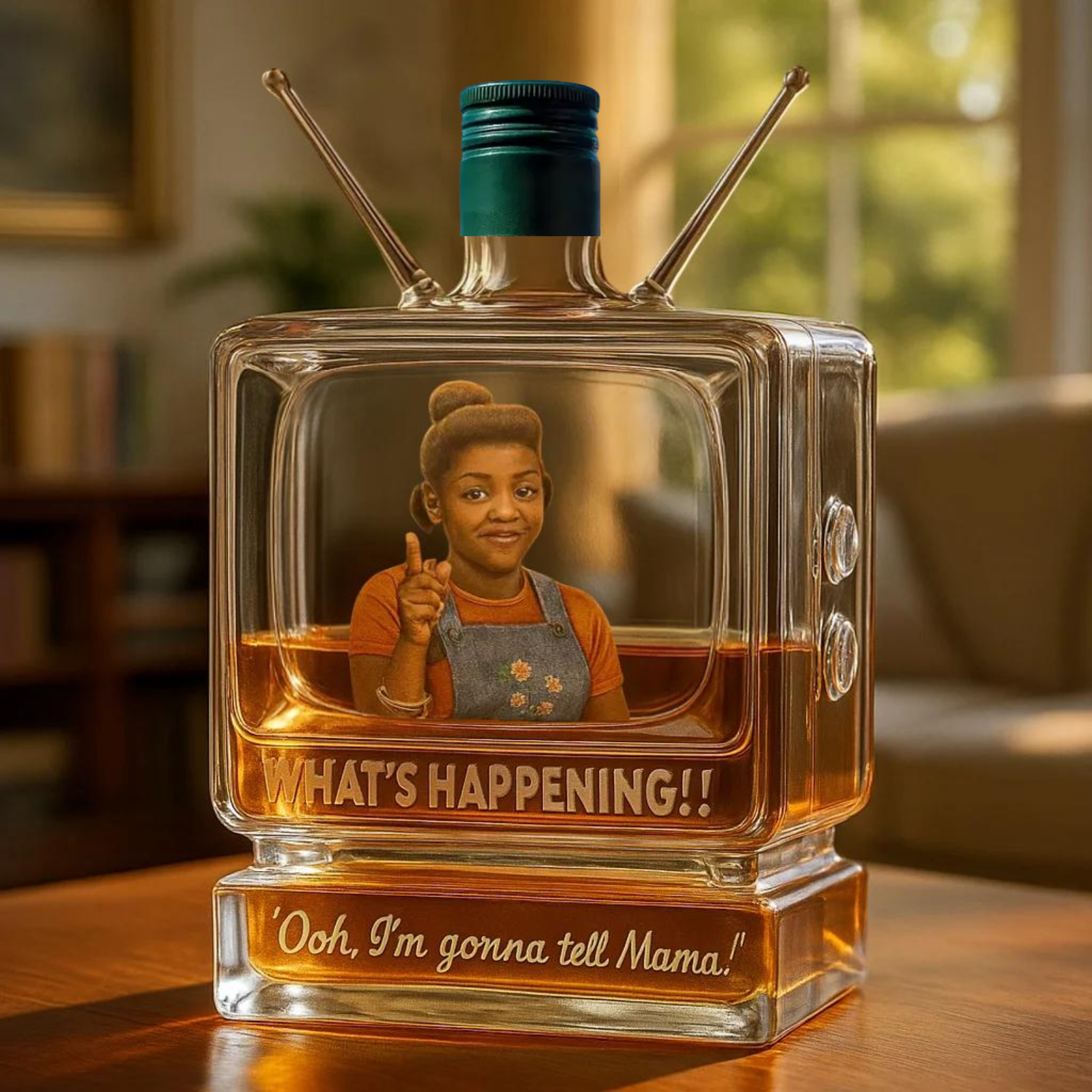 Rerun Evans “What’s Happening!!” Commemorative Whiskey Bottle