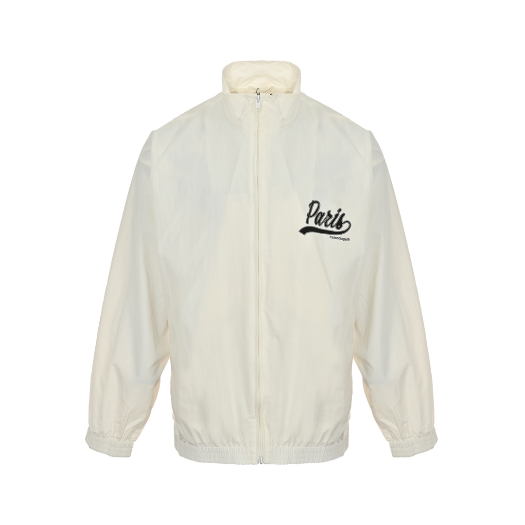 Balenciaga 24Fw waterproof windbreaker jacket with monogram appliqués