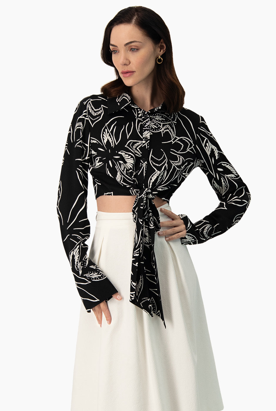 Blusa con amarre frontal