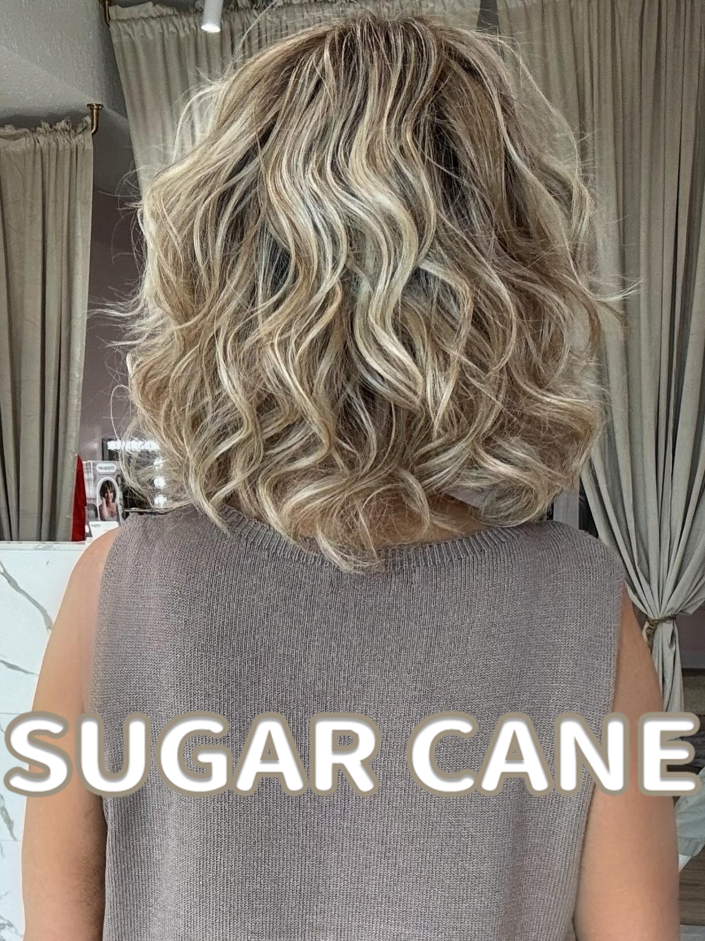 Curly Bob Wig with Highlights
