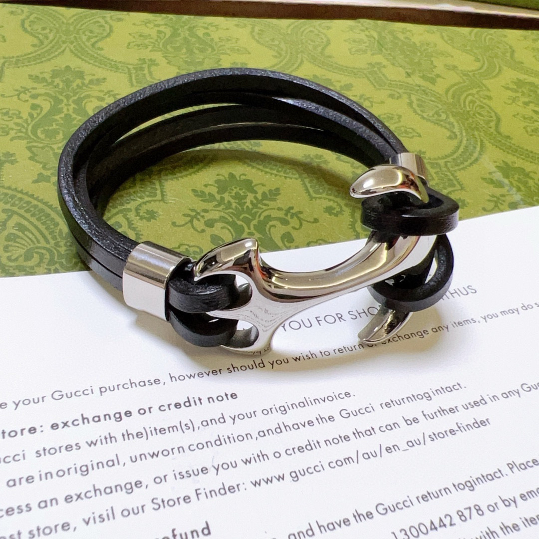 Gucci Cowhide Anchor Bracelet