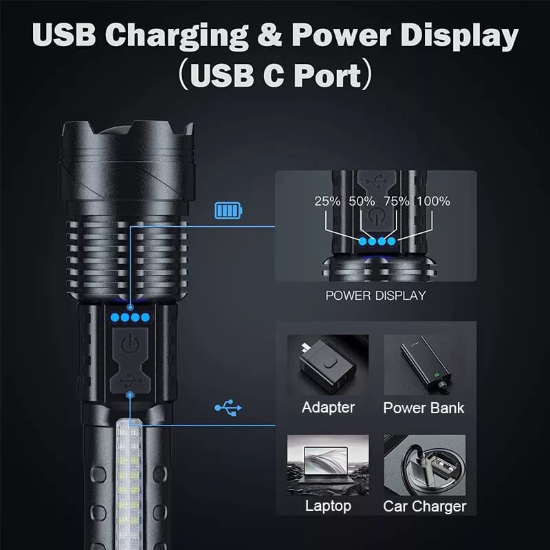 🔥Limited time sale🔥2025 New Upgraded A70 Tactical LED Flashlight