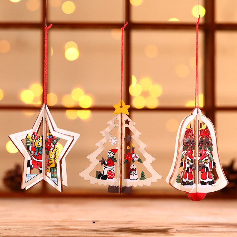 (🌲Early Christmas Sale- SAVE 49% OFF)Christmas Wooden Pendant-BUY 1 GET 1 FREE TODAY!