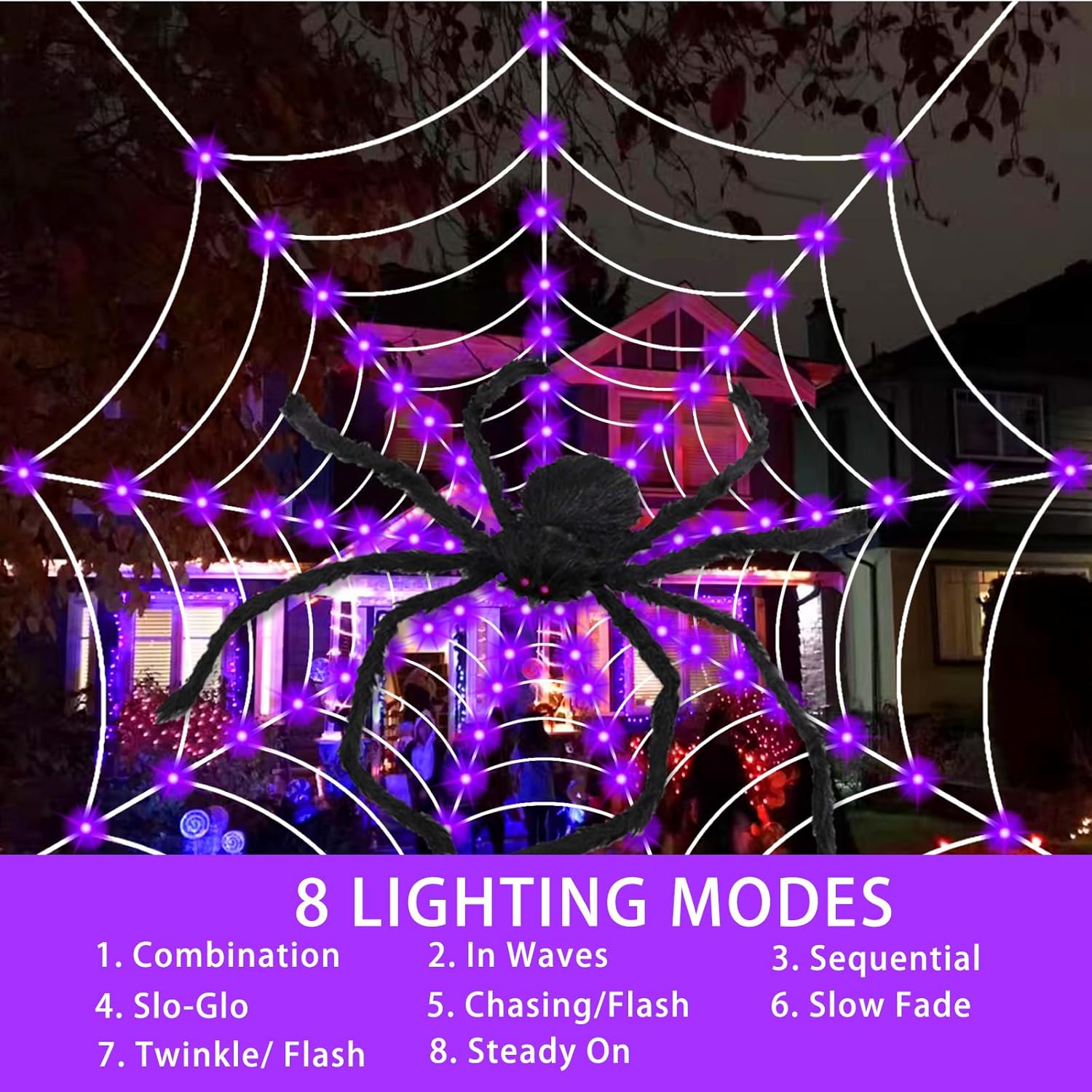 🔥On Sale🔥Halloween Decorations Spider Web Lights