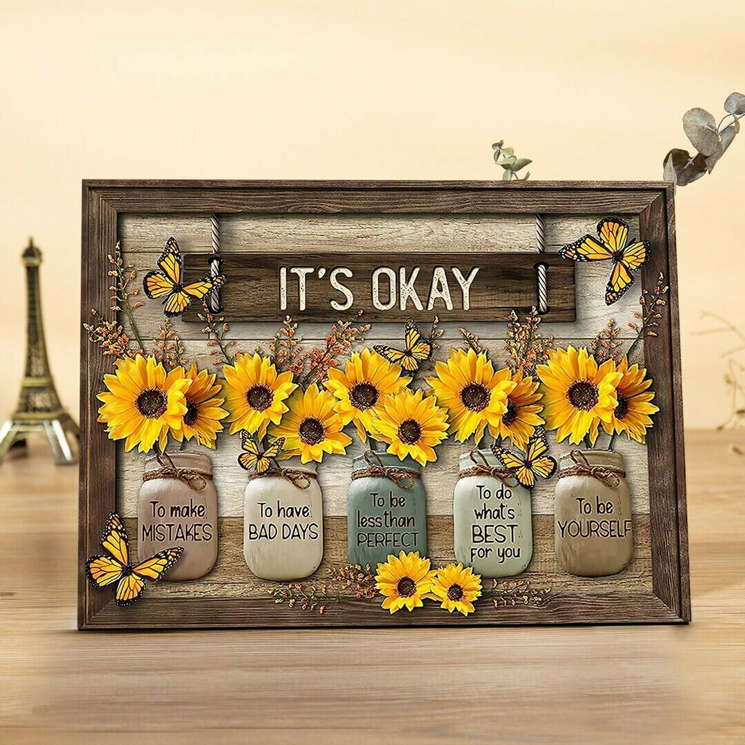 IT'S OKAY-🦋Butterfly Sunflowers Wall Art🌻