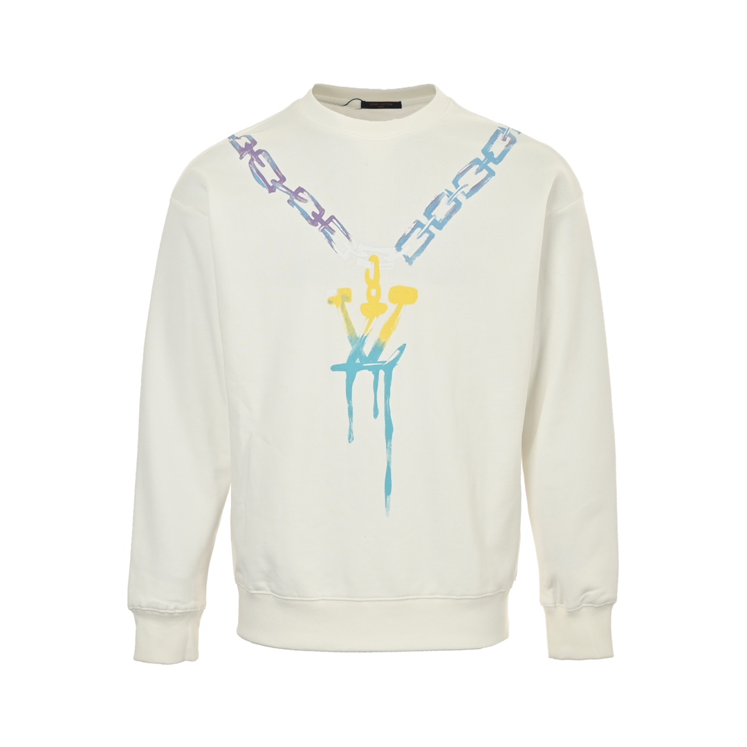 Louis Vuitton 24Fw gradient necklace pendant print crew neck sweatshirt