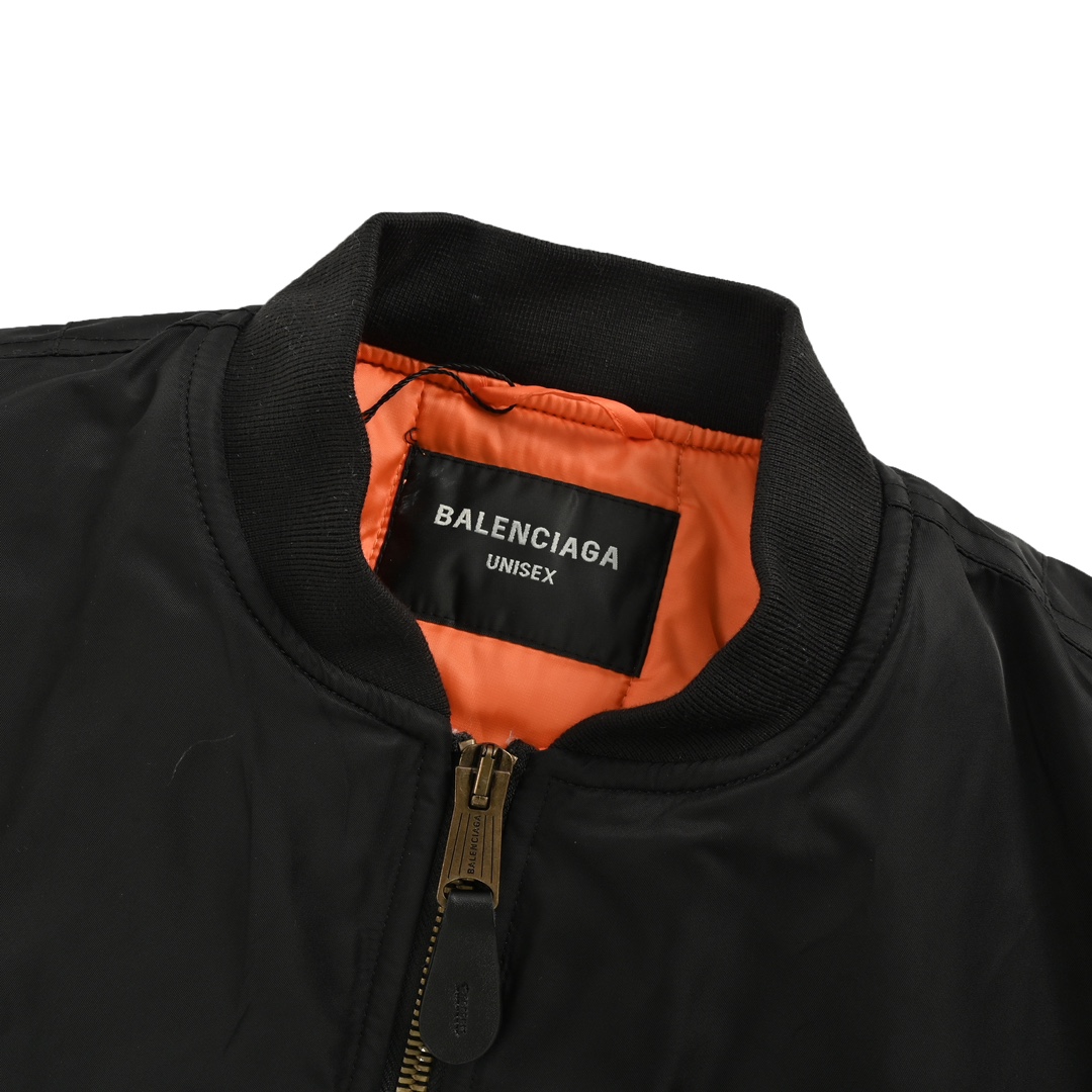 Balenciaga 24FW sleeve zippered cropped bomber jacket