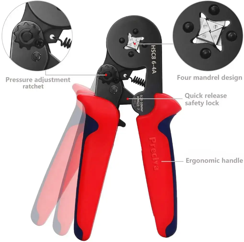 Ferrule Crimping Tool Kit, AWG 28-7 Self-adjustable Ratchet Wire Crimping Tool, Crimper Plier Set with 1200 COUNTS Wire Terminals Crimping Connectors Wire End Ferrules