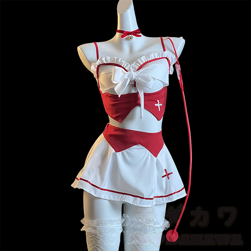 Cosplay Nurse Uniform Bow Lingerie Set