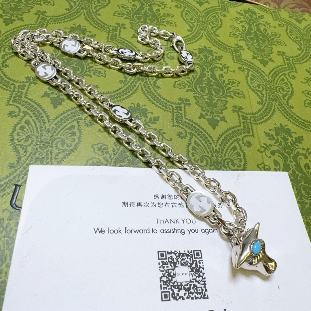 Gucci Anger Forest series new double G bull head necklace