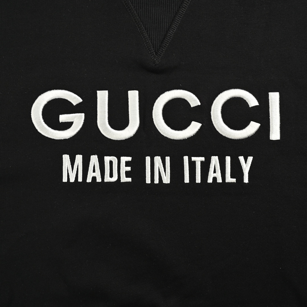 Gucci 24Fw embroidered logo patchwork faux two-piece sweatshirt