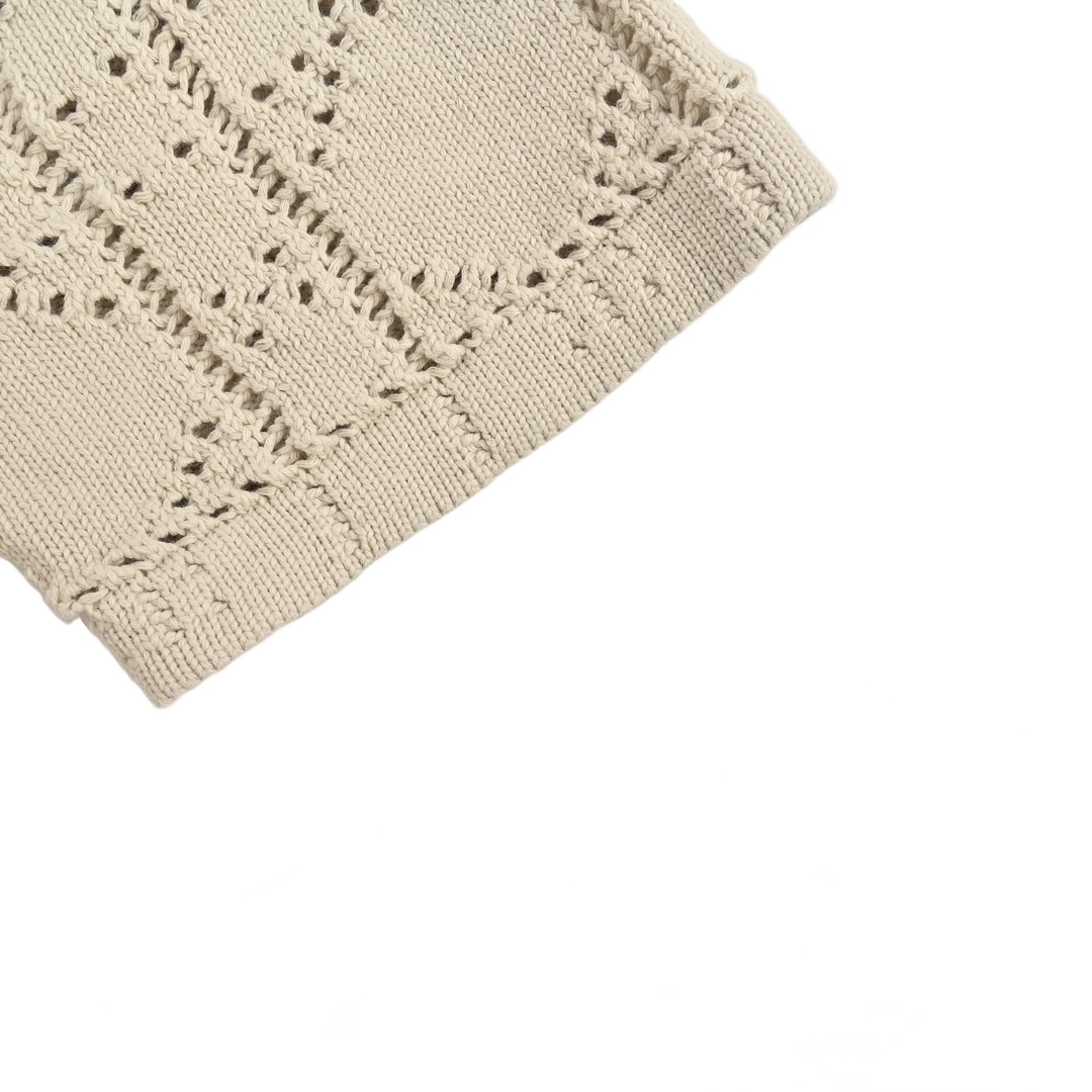 Dior 24ss openwork knit short-sleeved cardigan