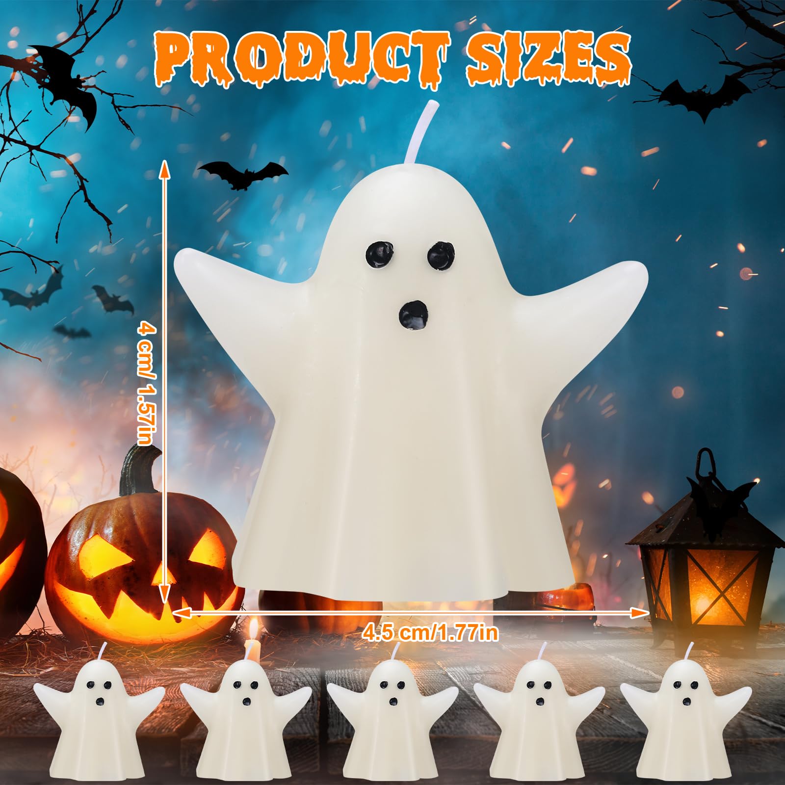 🔥ON SALE🔥 5 Pieces White Halloween Decor Candles👻