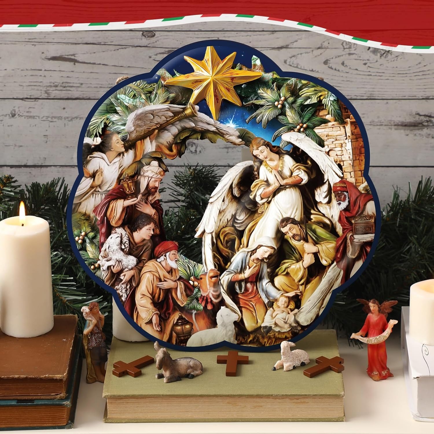 🎄Early Christmas Sale - 50% OFF🔥Christmas Christian Wooden Wreath