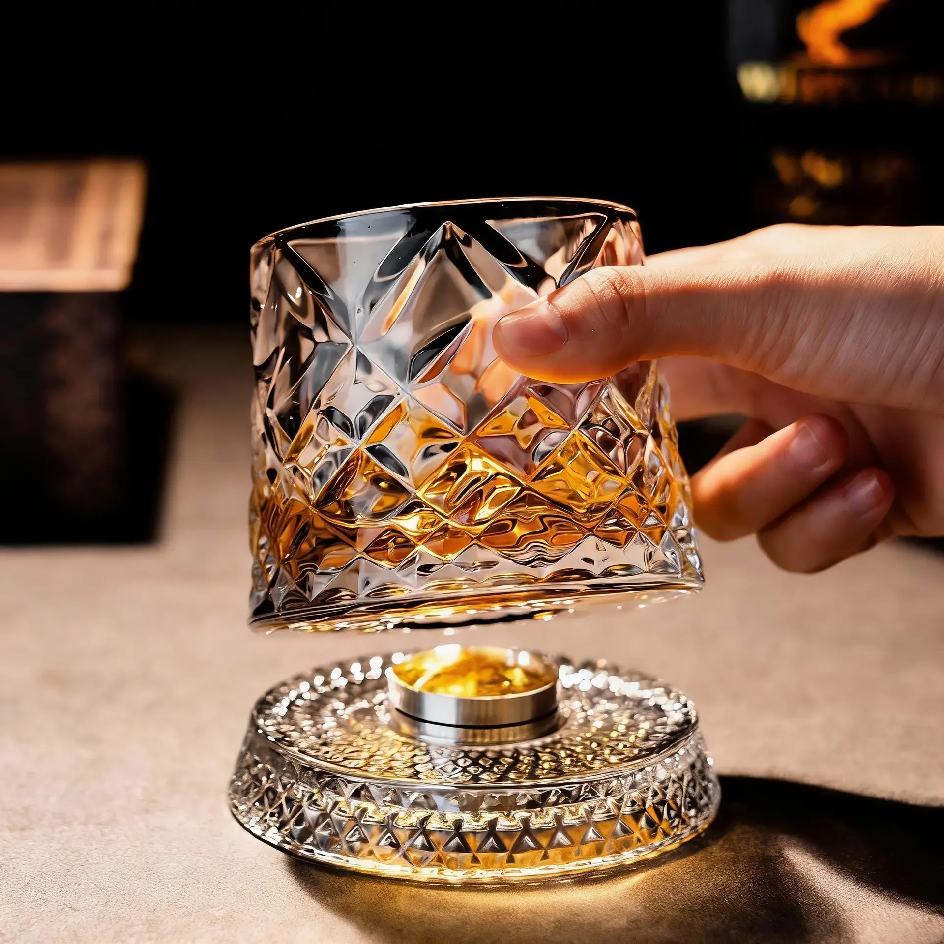 Luxury 360° Stress Relief Spinning Crystal Glass
