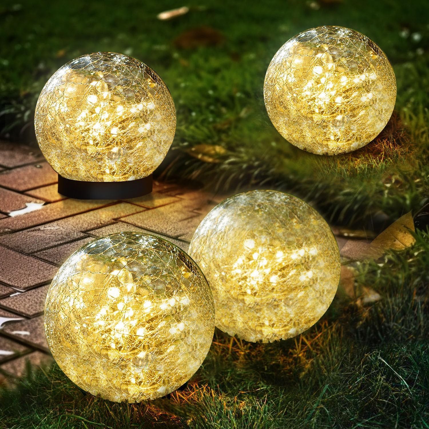 💥ON SALE💥Solar Garden LEDs Glass Ball Lights, Outdoor Waterproof 💡✨