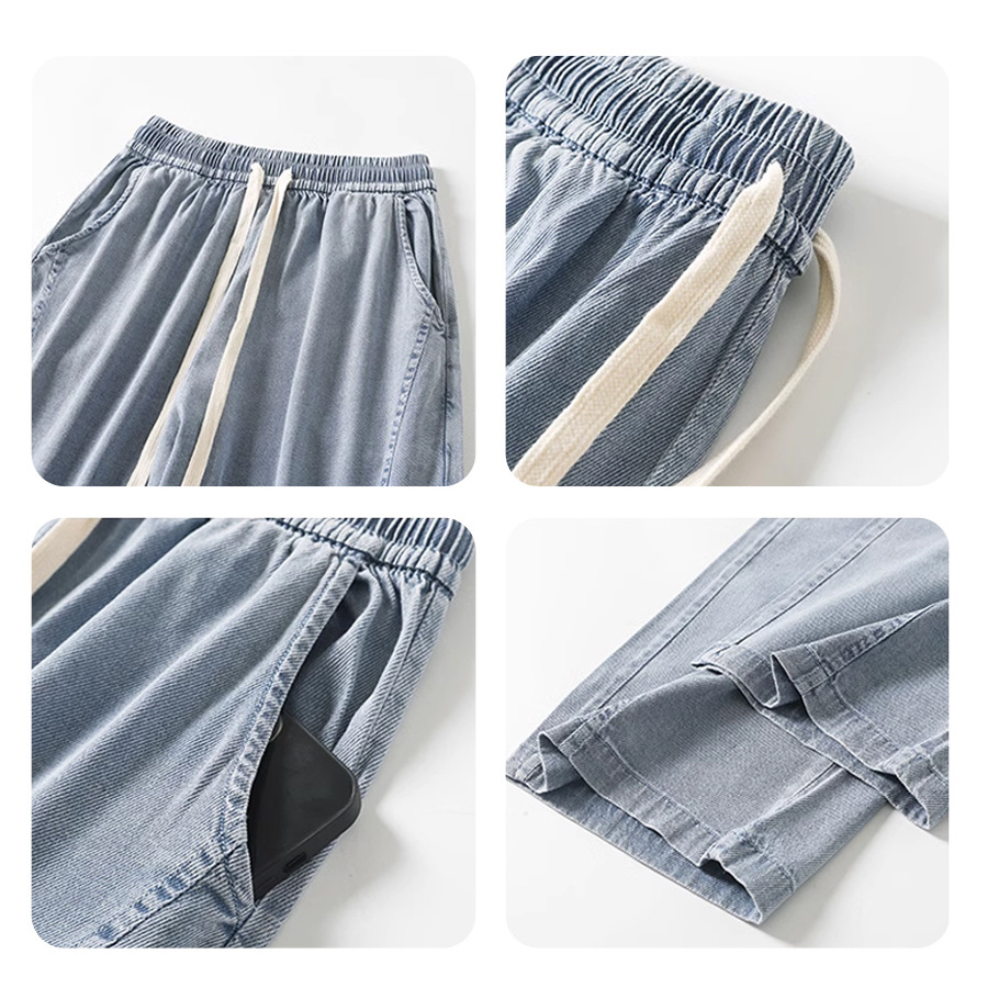 High waist vertical tube design sense banana pants show  Skinny wide leg pants