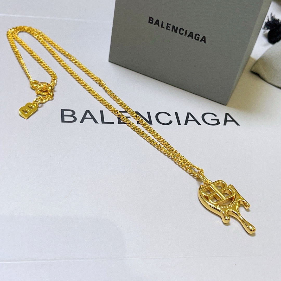 Balenciaga BB gold necklace
