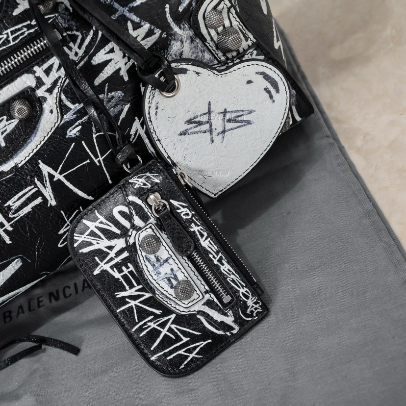 Balenciaga Graffiti Bowling Bag Large