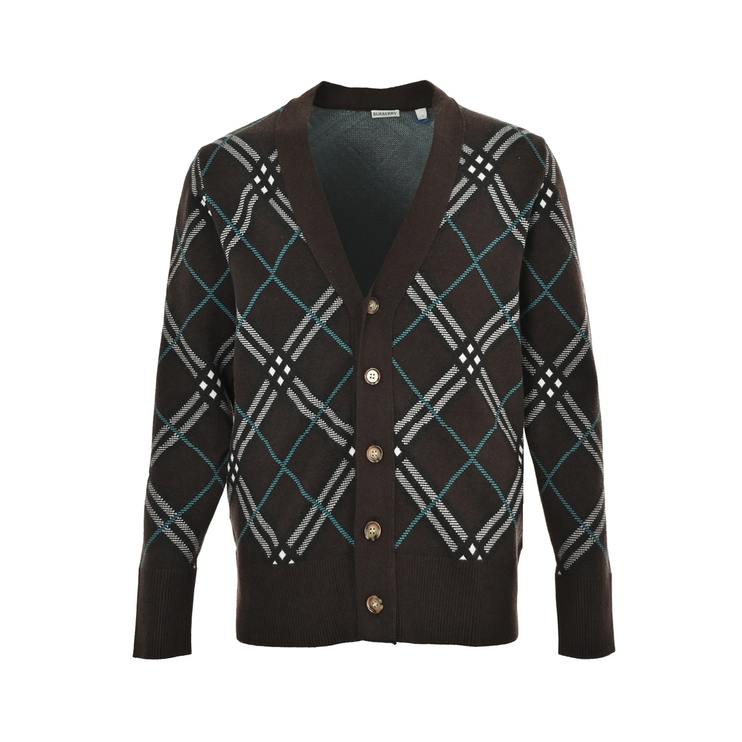 Burberry 24Fw Twill Check Knit Cardigan