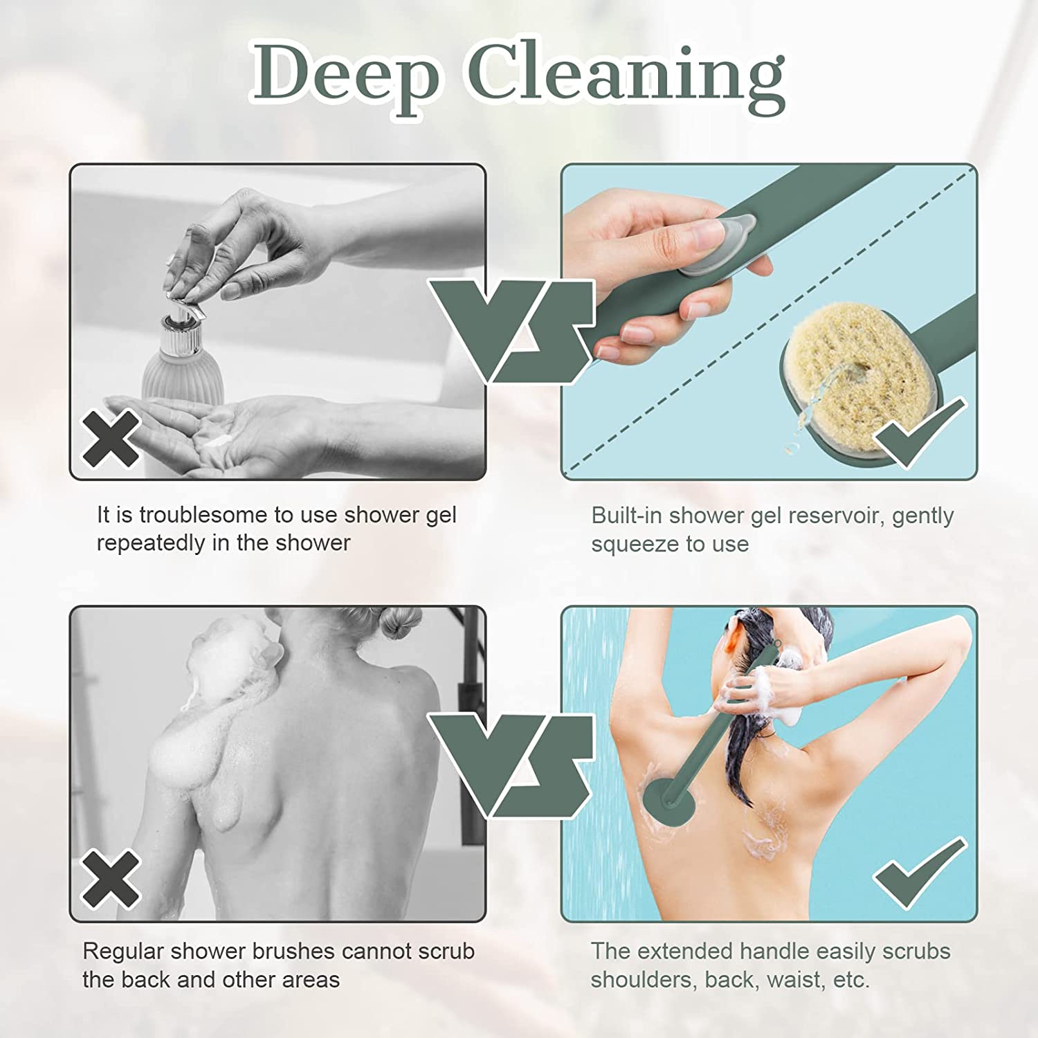 (💥Last Day Promotions-50% OFF)--Long Handle Bath Massage Cleaning Brush-BUY 3 GET 20% OFF & FREE SHIPPING