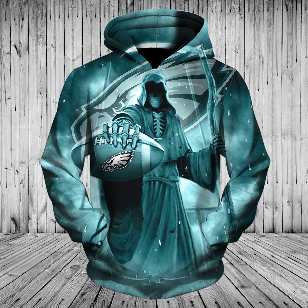 EAGLES HOODIE DEATH SKULL 3D