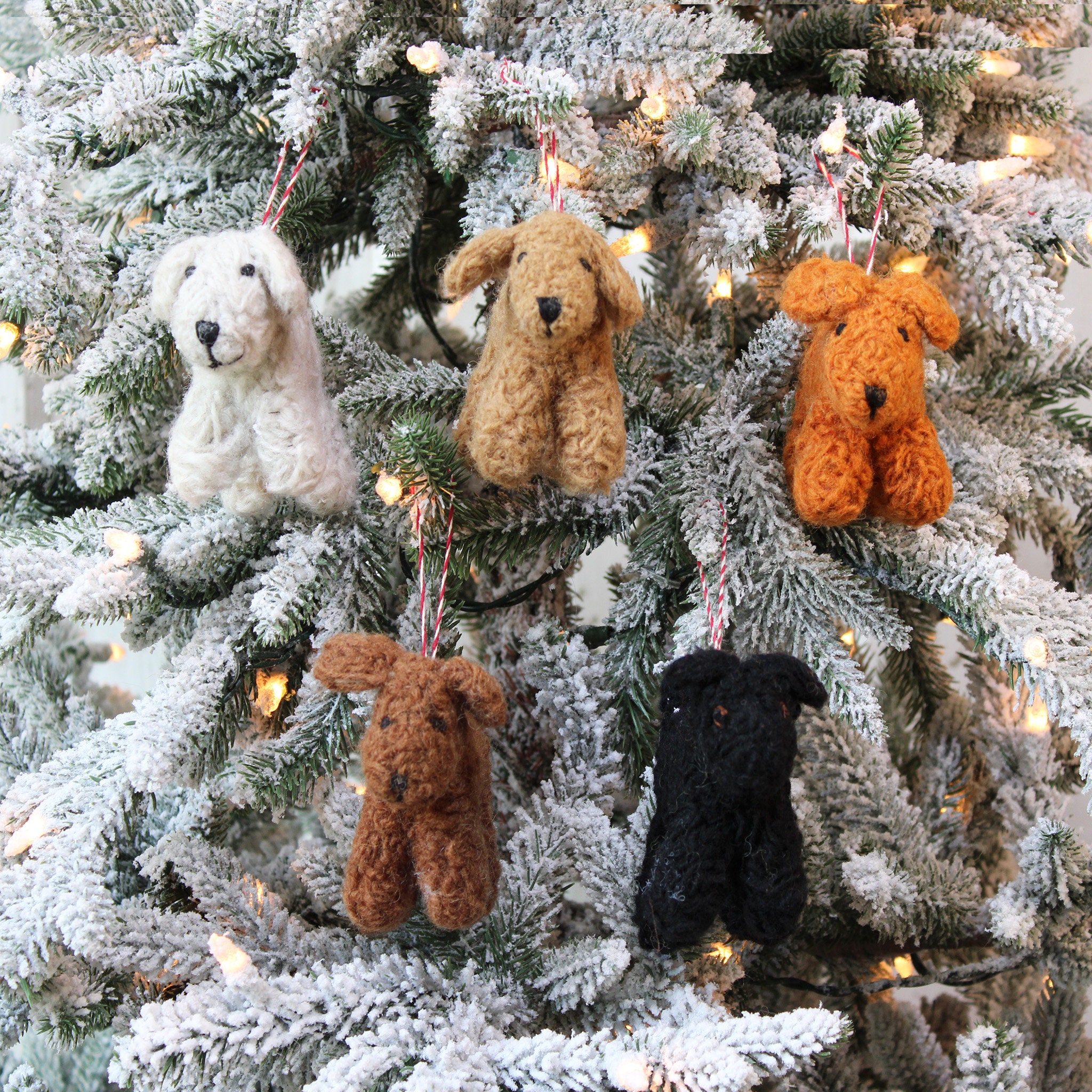 🐕Curly Doodle Dog Felted Wool Ornament