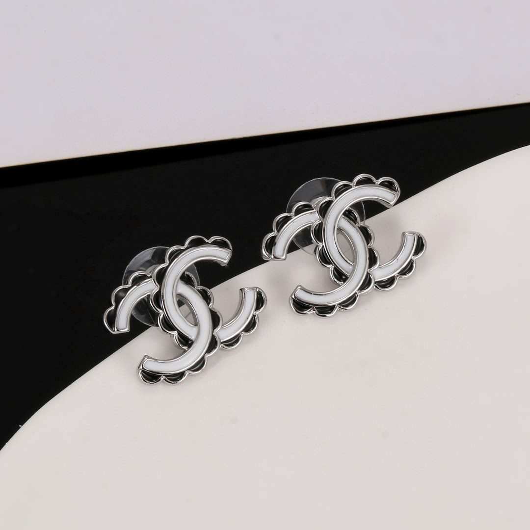 Chanel Water Ripple Double C Earrings