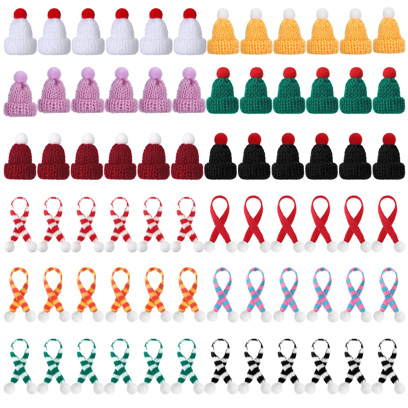 🔥Last Day 50% OFF🔥24/48/72/96 Pcs Mini Christmas Hats and Mini Scarf Set
