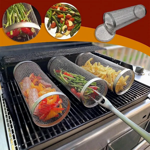 Rotating drum grill🔥 (a must-have for parties)