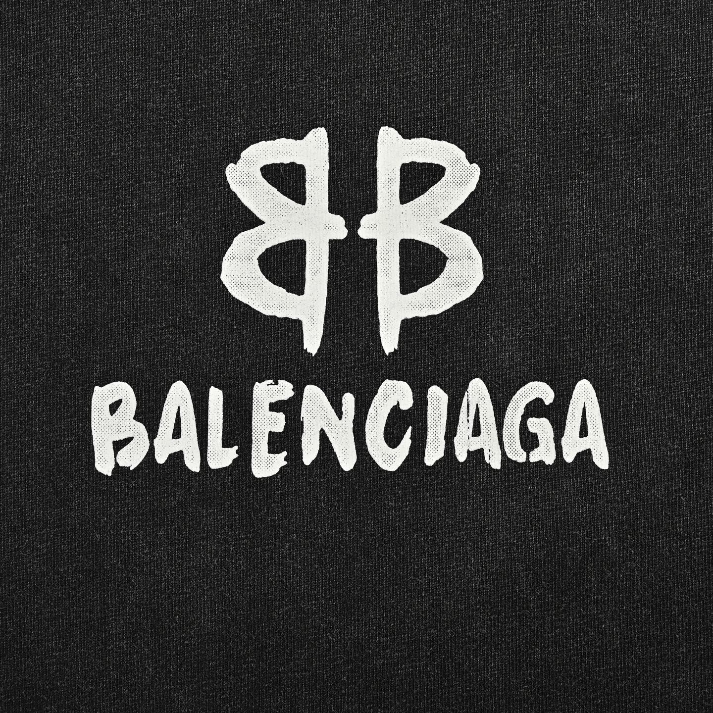 Balenciaga Double B Print Washed Short Sleeves