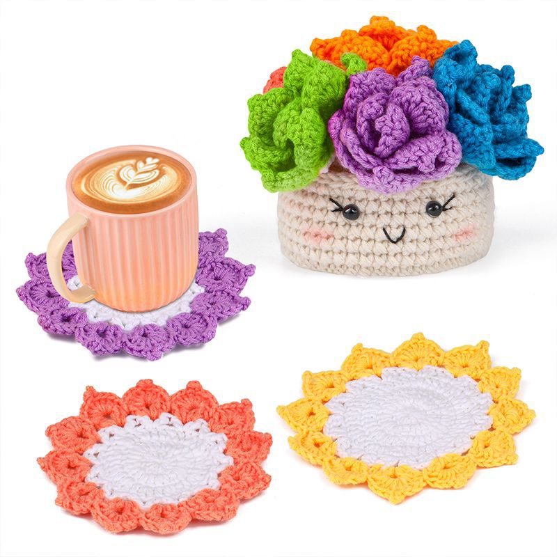 🔥Last Day 50% OFF🔥Crochet Flower Kits Coasters For Beginners📦BUY 2 GET 10% OFF & FREE SHIPPING NOW